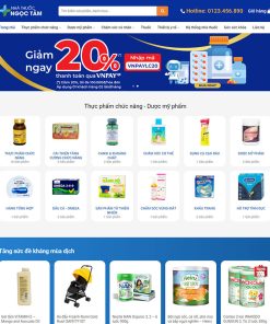 Mẫu Website Dược Phẩm Nhà Thuốc Long Châu DT101